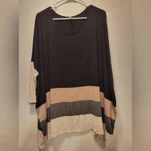 Oversized Baggy Color Block Women's Top